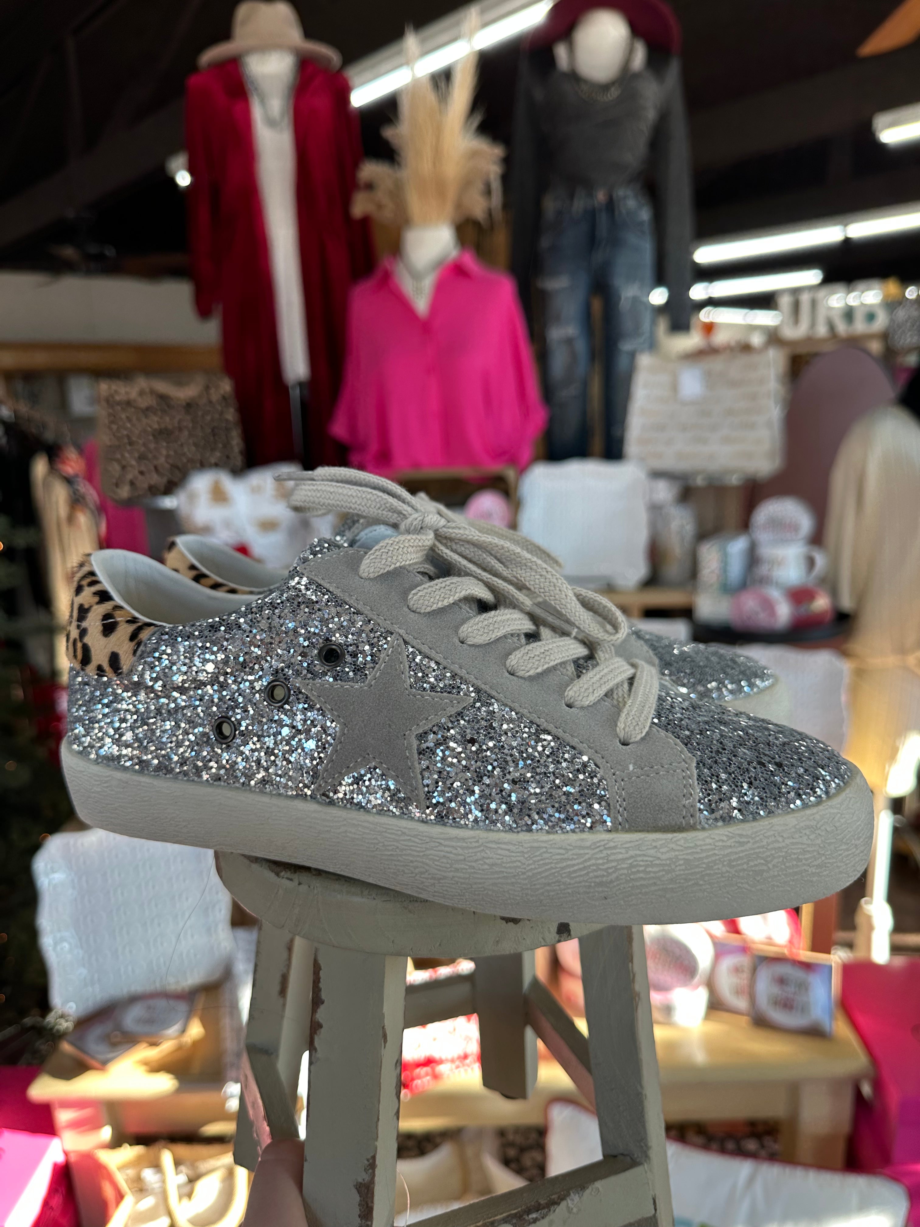 Skylar Glitter Sneaker- Silver